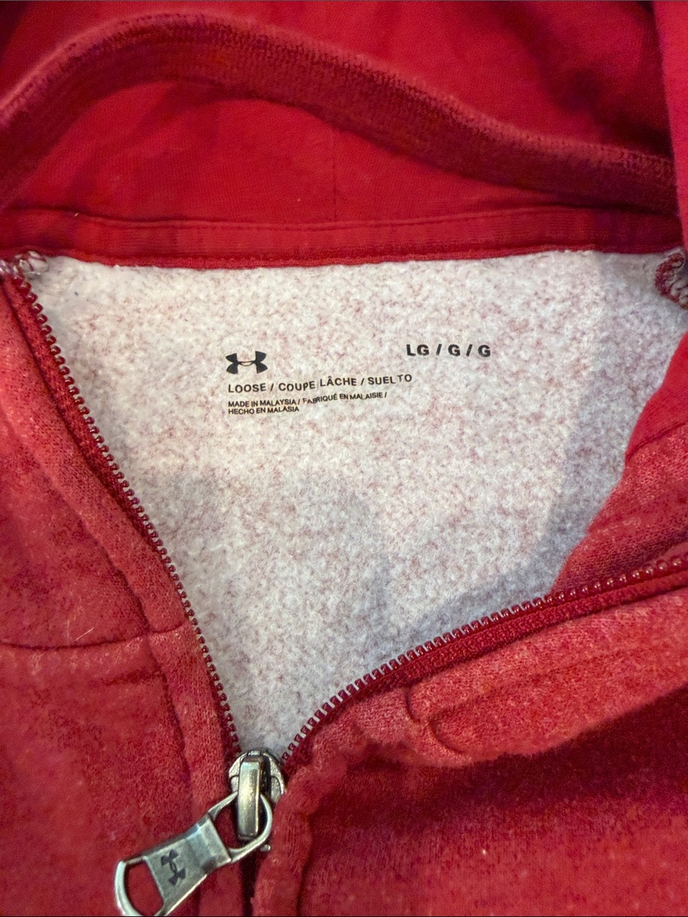 Under Armour Red Zip Hoodie with Logo - Picture 2 of 4